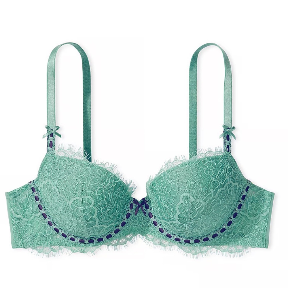 Victoria Secret DREAM ANGELS Lightly Lined Ribbon Slot Demi Bra